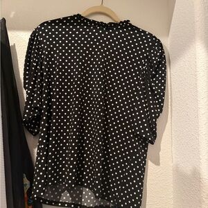 CeCe Black and White Polka Dot Blouse